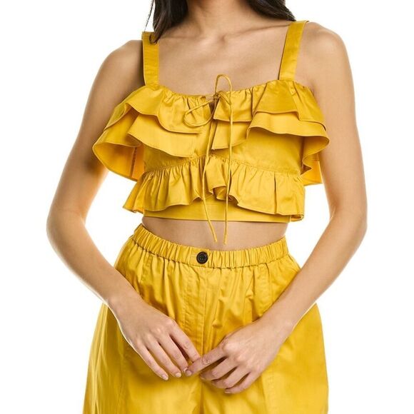 Jason Wu Sweetheart Ruffled Crop Top Sz 0 - Picture 13 of 13